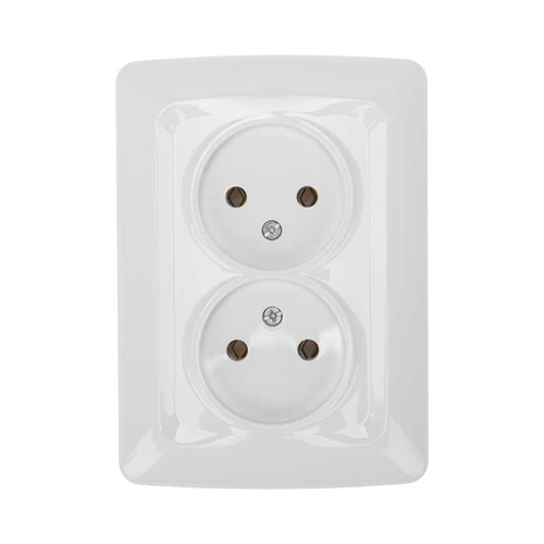 DEA Розетка 2-ая б/з с/у 10А Бел KRANZ KR-78-0217