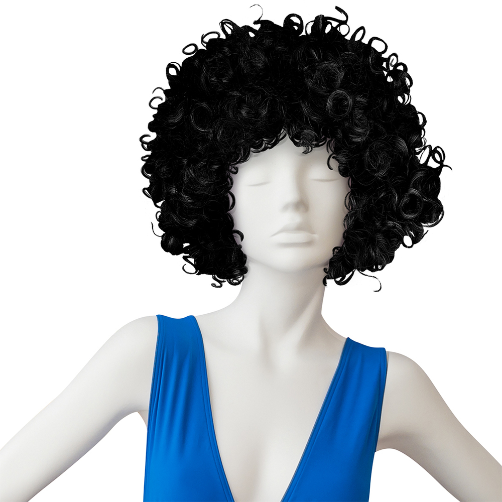 Парик карнавальный, 120 гр, Кудряшки, Черный