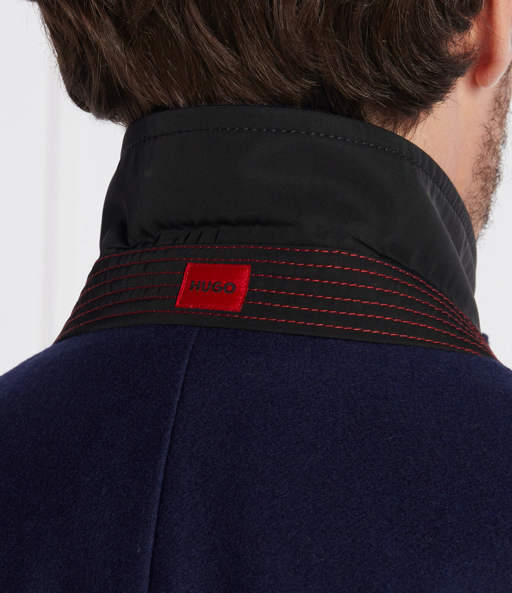 Хлопковое пальто malto HUGO - темно-синий(50501968)