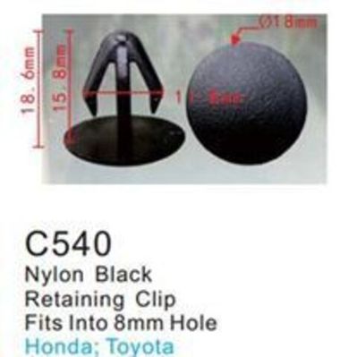 Клипса для крепления внутренней обшивки а/м Тойота пластиковая (100шт/уп.) Forsage клипса C0540(Toyota)