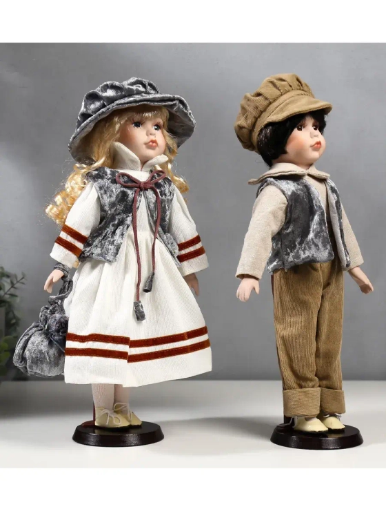 Набор кукол керамических фарфоровых Юля и Юра 40 см
