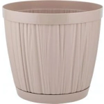 Горшок для цветов пластиковый 6,5л d-24см «BARCELONA» молочный шоколад