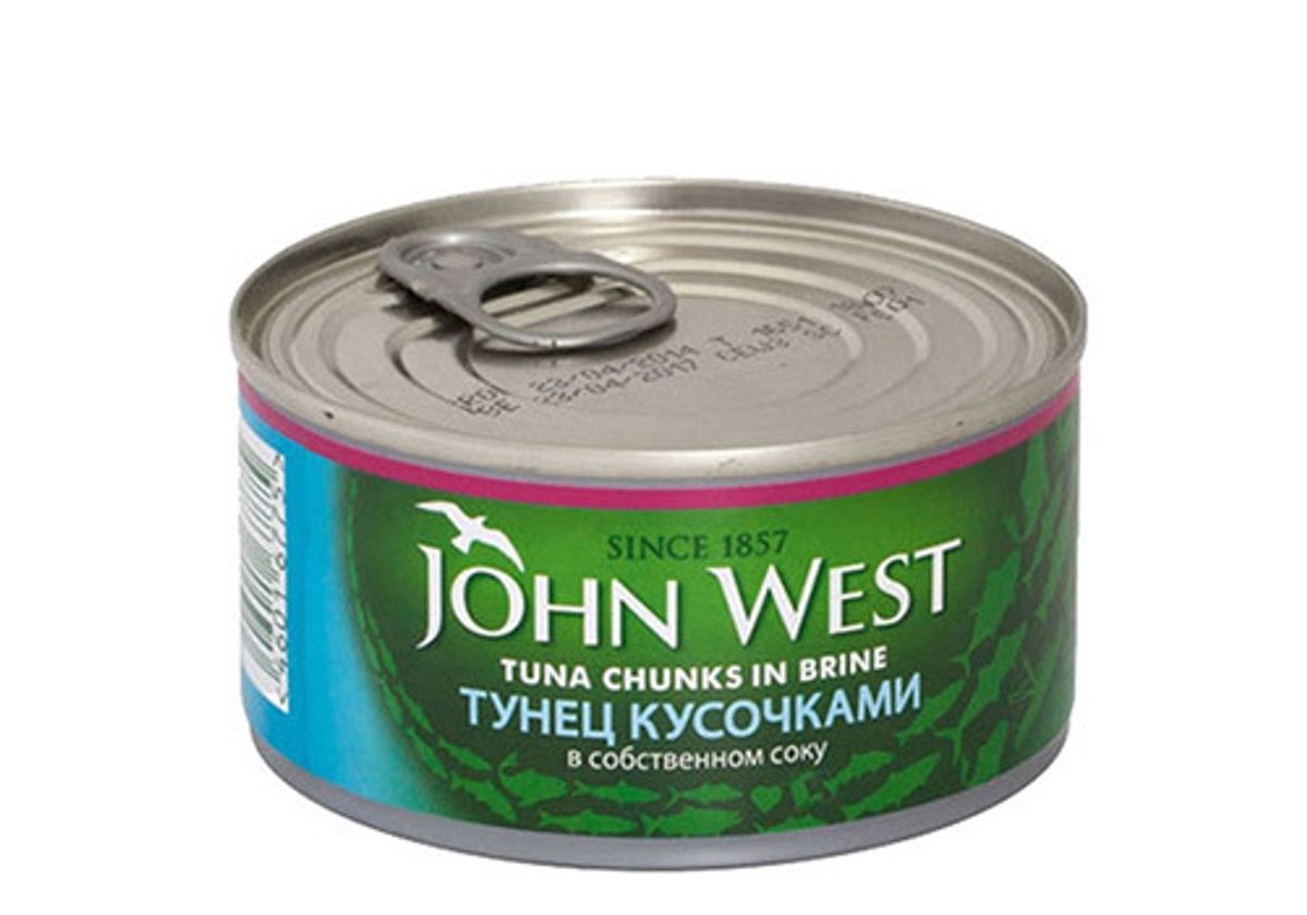 Тунец кусочками в собственном соку John West, 185г