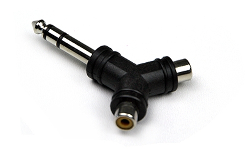 INVOTONE AD220 - переходник 2 RCA мама, 6.35мм стерео джек папа, корпус пластик