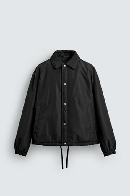 ZARA СТЕГАНАЯ КУРТКА ИЗ ВЫСОКОТЕХНОЛОГИЧНОЙ ТКАНИ, ЧЕРНЫЙ