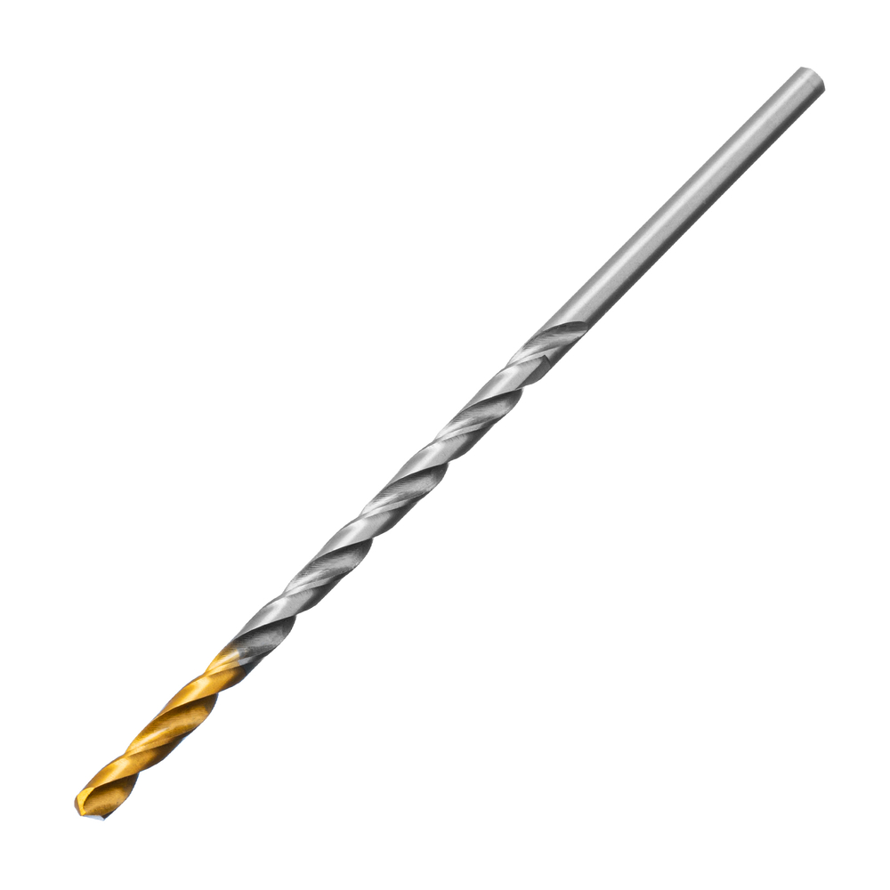 Сверло спиральное по металлу 4 х 119 мм, Р6М5, Golden Tip, удлиненное Denzel
