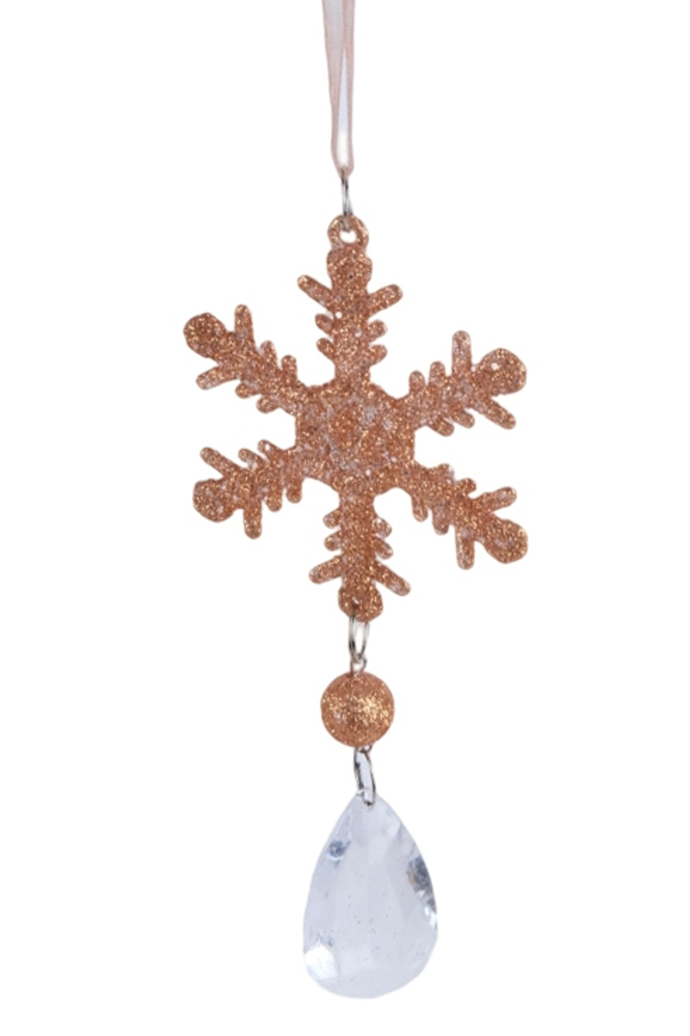 Украшение из акрила снежинка 7,5см розовая SYYKLA-1822153