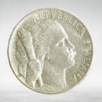 Italy 5 Lire 1949 R "Torch and Grapes", XF