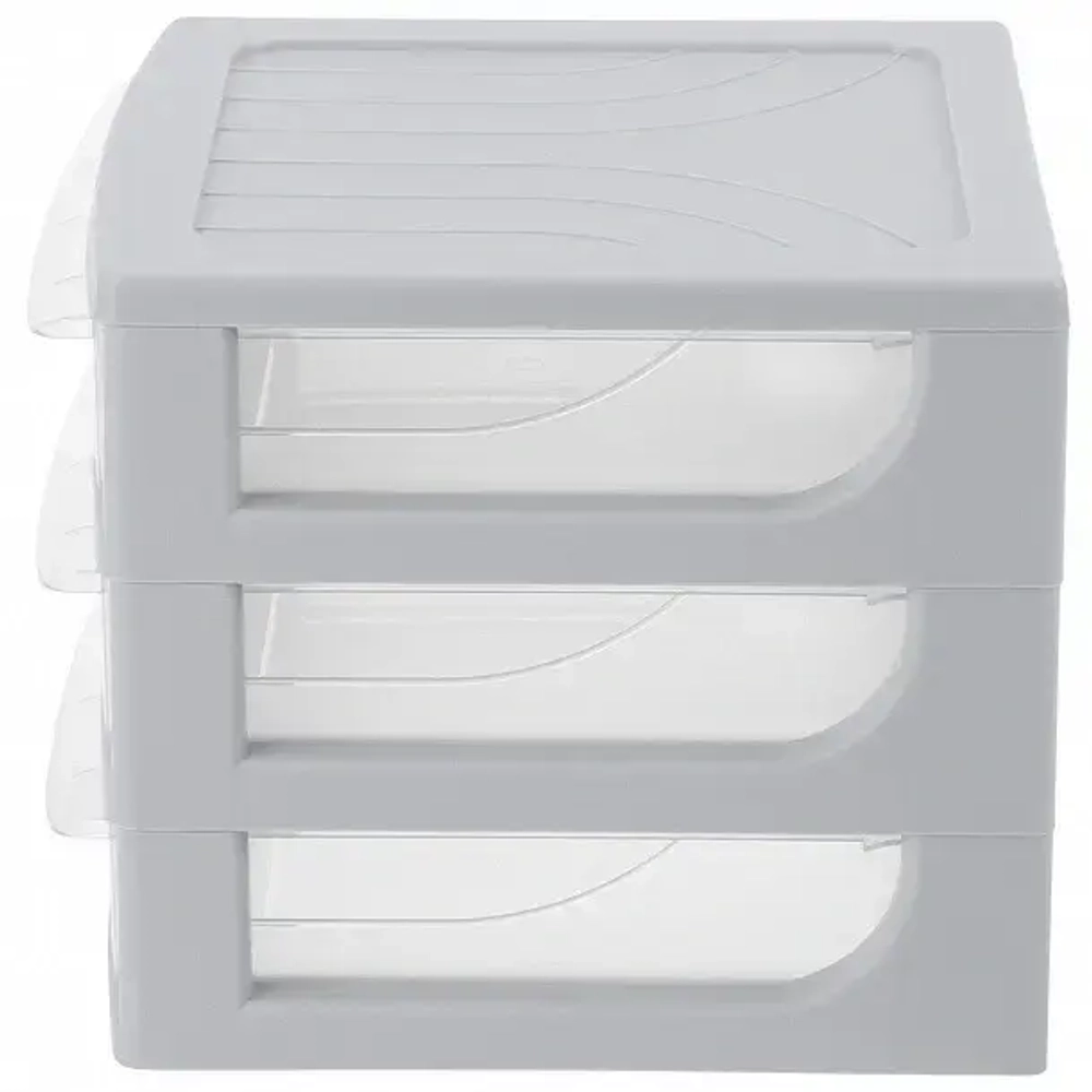 Комод - органайзер «Econova», 3 ящика, формат А6, цвет светло-серый, 17,5*18,6*,21,4см