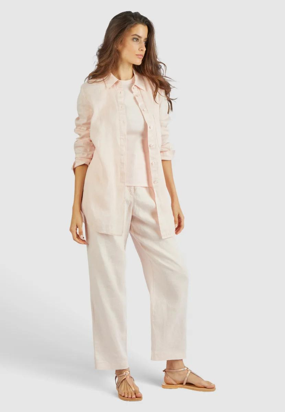 Брюки MARC AUREL 91694 пудра лен