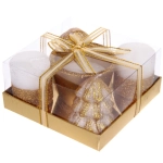 Свечи новогодние «Лесной микс» 11.5*11.5*5см (набор 5шт), Золото