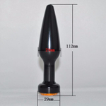 Пробка металл черная с прозрачным стразом 11,2х2,9см 47416-4MM