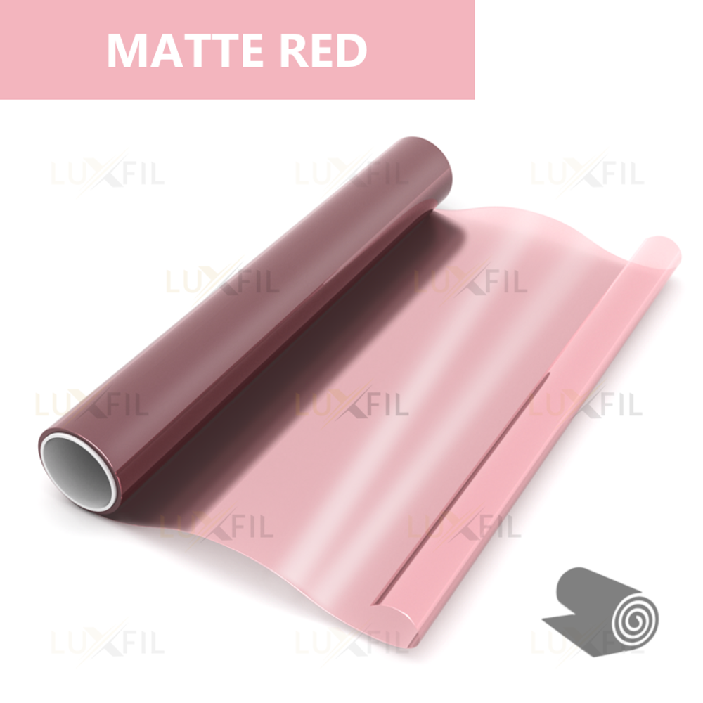 Пленка для окон декоративная MATTE RED LUXFIL, рулон (размер 1,524x30м.)