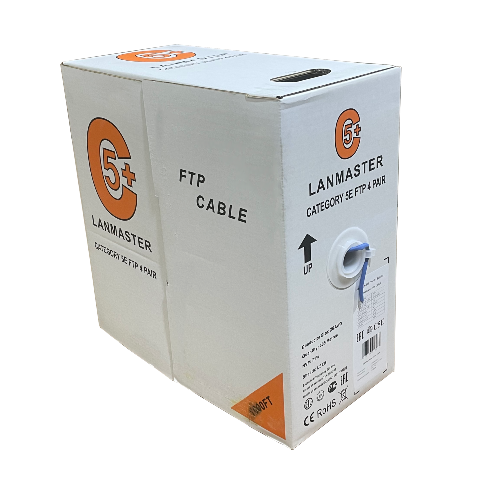 Кабель витая пара SF/UTP 5e кат. 4 пары Lanmaster LAN-5ESFTP-LSZH-WH