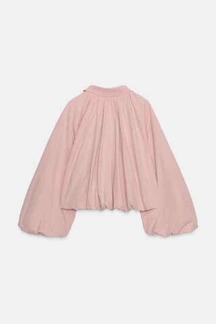ZARA БОМБЕР С РУКАВАМИ-БУФФАМИ, ЦВЕТ РОЗОВОГО ДЕРЕВА
