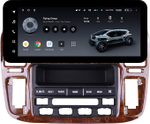 Магнитола для Toyota Land Cruiser 100, Lexus LX470 1998-2002 (климат на ШГУ, рамка дерево) - Teyes LUX ONE ROUND монитор 12.3" 2K QLED на Android 10, CarPlay, 4G SIM-слот