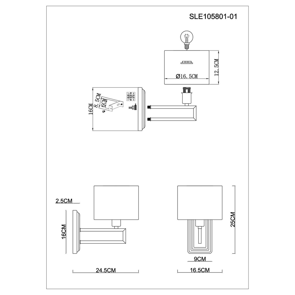 SLE105801-01 Светильник настенный Матовое золото/Белый E14 1*40W