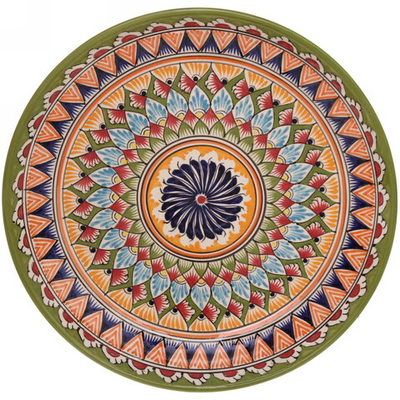 Ляган плоский 32см салатовый Риштанская Керамика