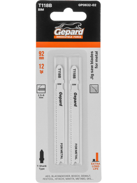 Пилка лобз. по металлу T118B (2 шт.) GEPARD