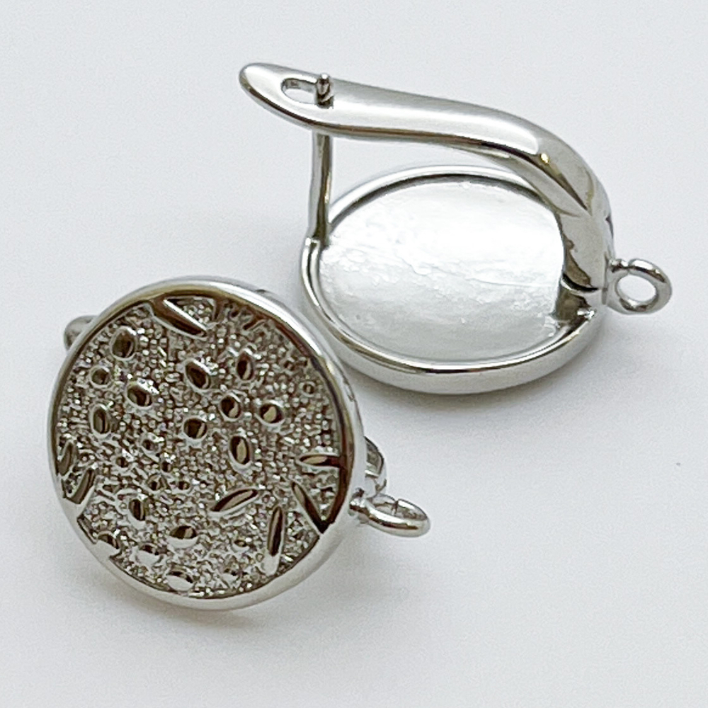 Швензы с английским замком, цвет серебро, размер 15*13 мм, цена за пару