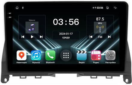 Магнитола для Mercedes-Benz C W204 2007-2011 - FarCar DX9-9591 монитор 9.5" IPS на Android 13, 4+64Гб, CarPlay
