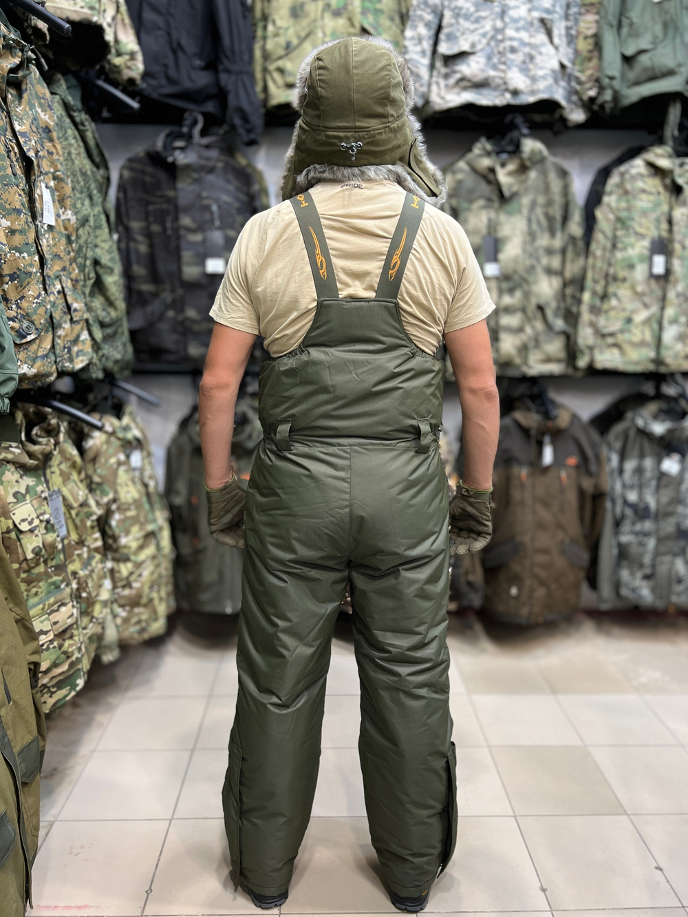 Зимний костюм Taygerr Рыболов-2 –45 °C, Таслан, Хаки, полукомбинезон