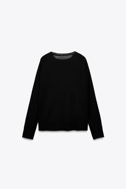 ZARA СВИТЕР ИЗ ТОНКОГО ТРИКОТАЖА, ЧЕРНЫЙ