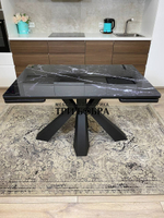 Кухонный раздвижной стол "Спайдер", чёрный мрамор