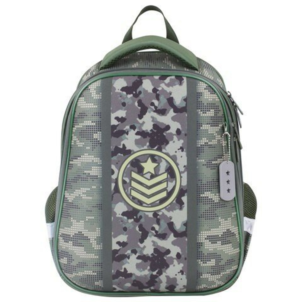 АКЦИЯ ЛИК Ранец BRAUBERG PREMIUM, 2 отделения, с брелком, Army, 38х29х16 см, 228783