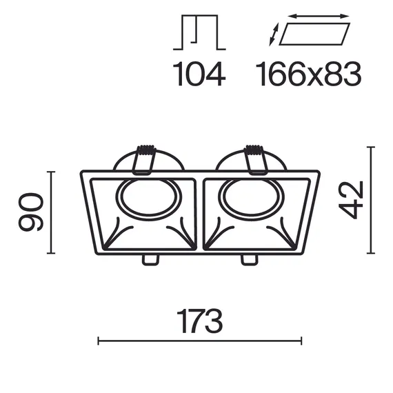 Встраиваемый светильник Точка / Dot 2*GU10 10 Вт Technical dl029-2-02w