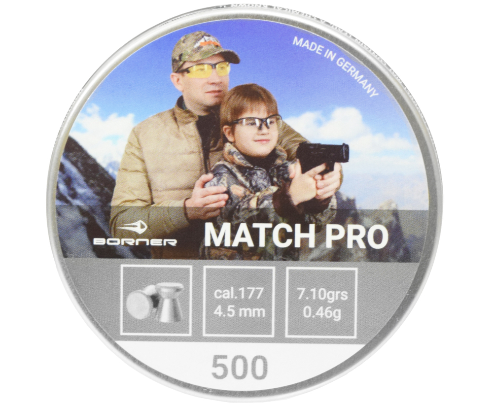 Пули Borner " Match Pro", кал. 4,5 (500 шт.) 0,46гр.