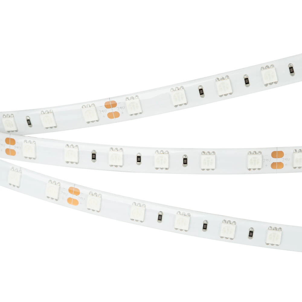 Светодиодная лента RTW 2-5000SE 24V Red 2x (5060, 300 LED, LUX) (Arlight, 14.4 Вт/м, IP65) 015597