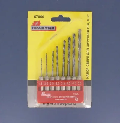 Сверла с шестигранным хвостовиком 1,5-5мм