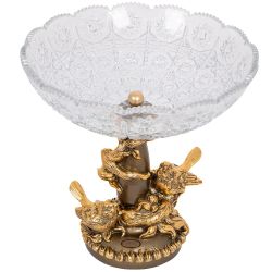Фруктовница-конфетница Мелодия любви со стеклянной чашей 7373 Бронза