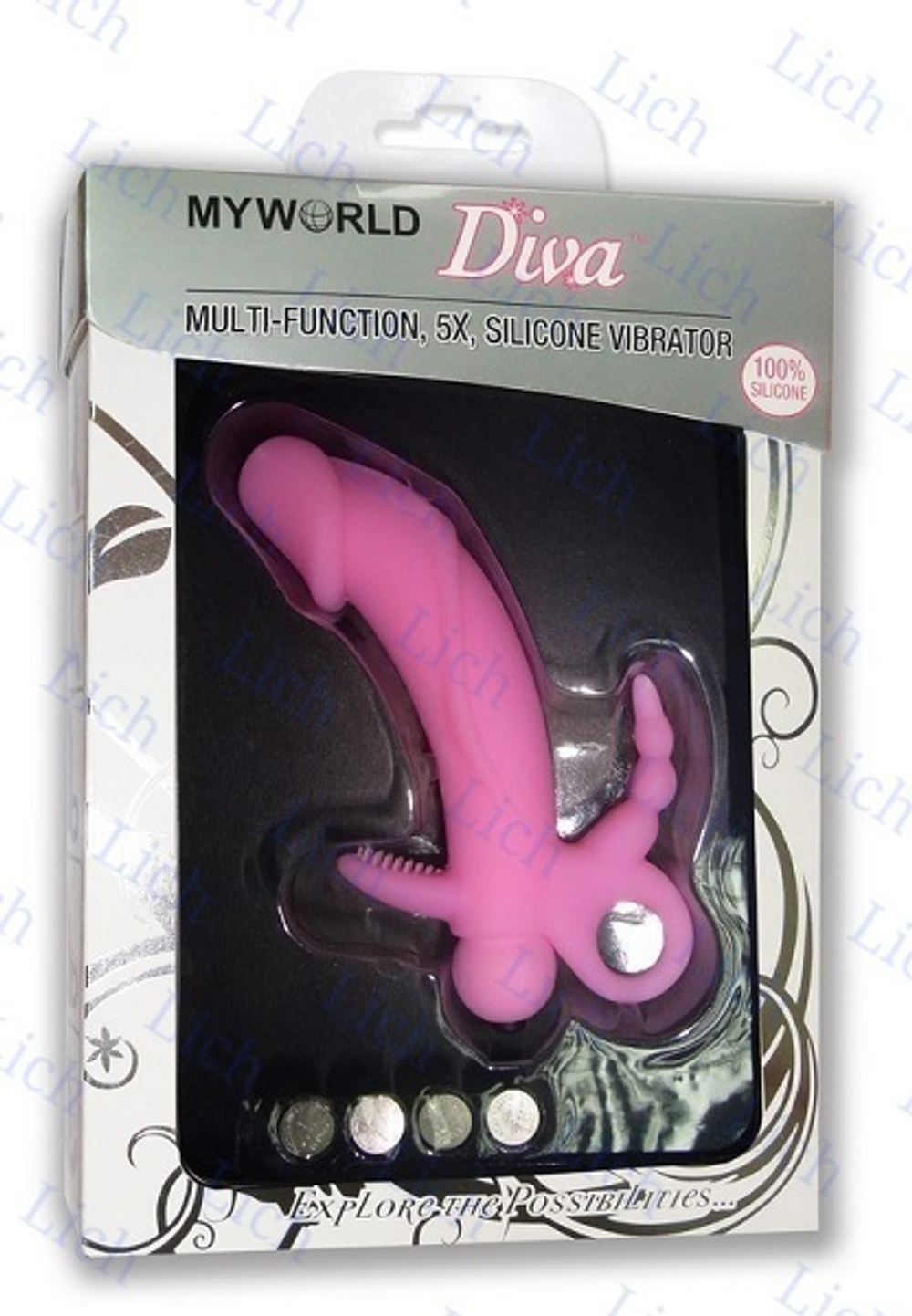 Розовый вибростимулятор из силикона с 5 режимами вибрации