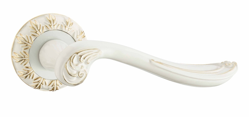 Ручки дверные V61WG (белый/ золото)