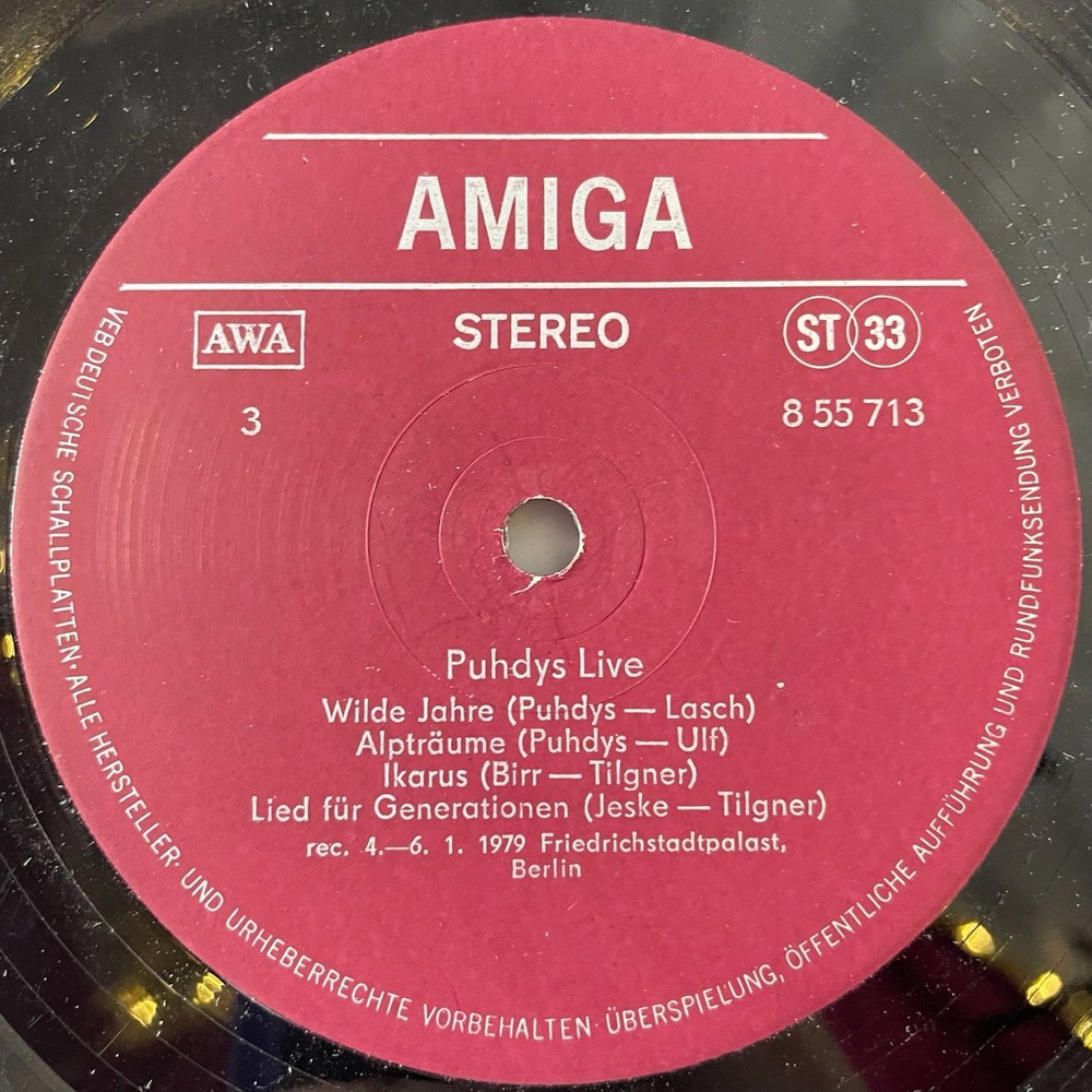 Винтажная виниловая пластинка LP Puhdys Пудис Live (ГДР 1979) (Постер)