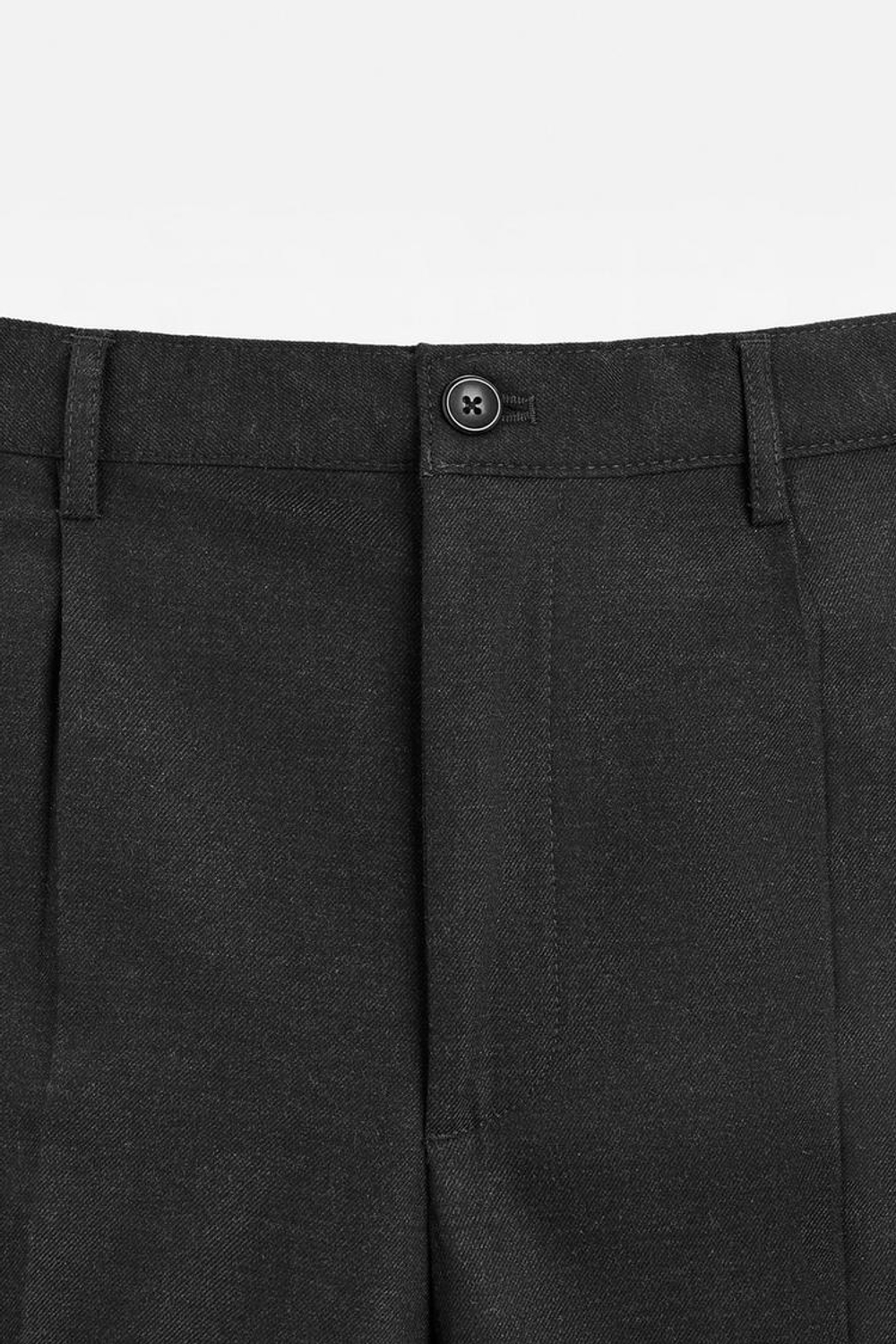 ZARA БРЮКИ ИЗ ФЛАНЕЛИ СО СКЛАДКАМИ, АНТРАЦИТОВО-СЕРЫЙ