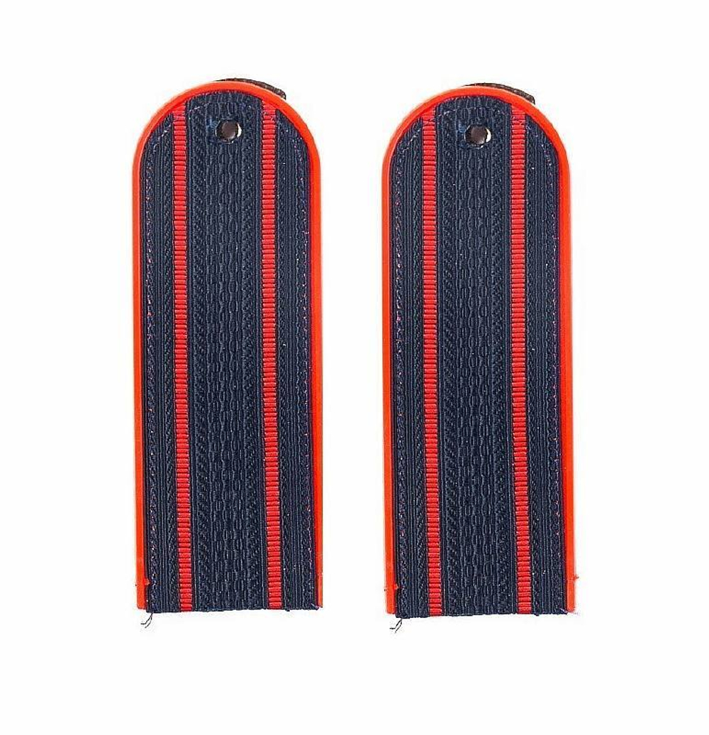 Погоны темно-синие с красным кантом 2 красных просвета Полиция (ОВД) (пластик)