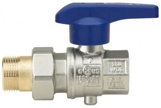 Кран дисковый Rubinetterie Bresciane Eurofly 600500 3/4"x3/4" ВР/НР с полусгоном синяя ручка-бабочка