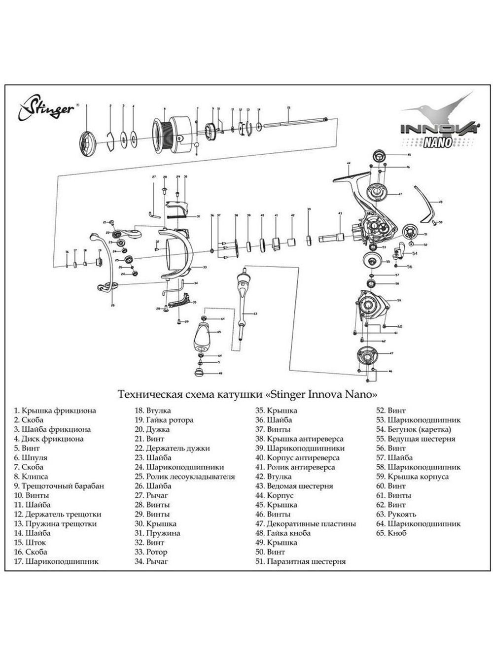Катушка рыболовная безынерционная Innova Nano 1003