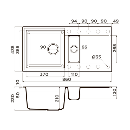 кухонная мойка Omoikiri Sakaime 86-2-BL Tetogranit/черный
