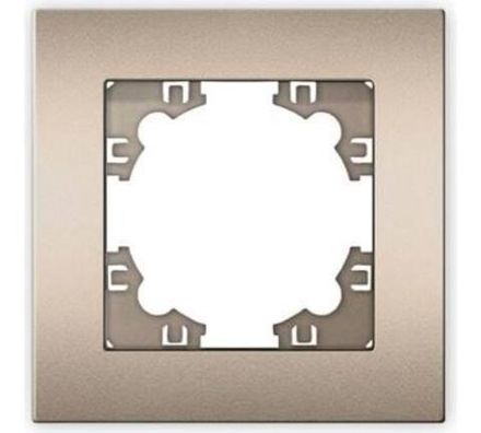 Рамка одноместная горизонтальная "UNIVersal" серия "Афина" шампань (еврослот) (HU2311)