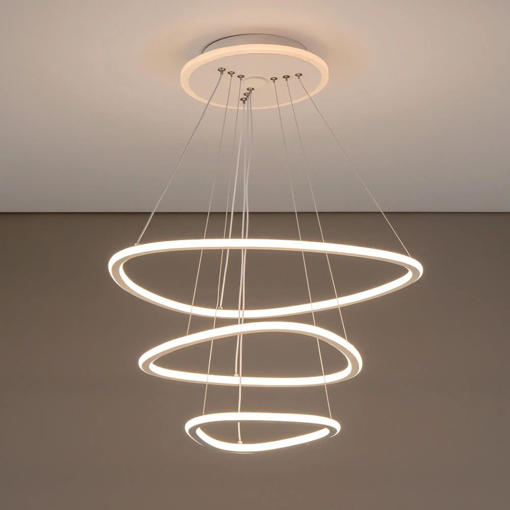 Citilux Неон Смарт CL731A330E RGB Умная подвесная люстра Белая