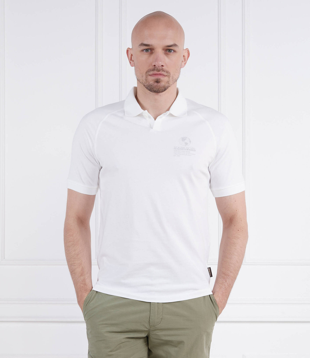 Поло E-SANTIAGO SS BRIGHTWHITE 002 Napapijri - белый(NP0A4H13)