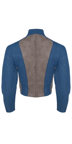 Куртка с кожаными вставками, синяя