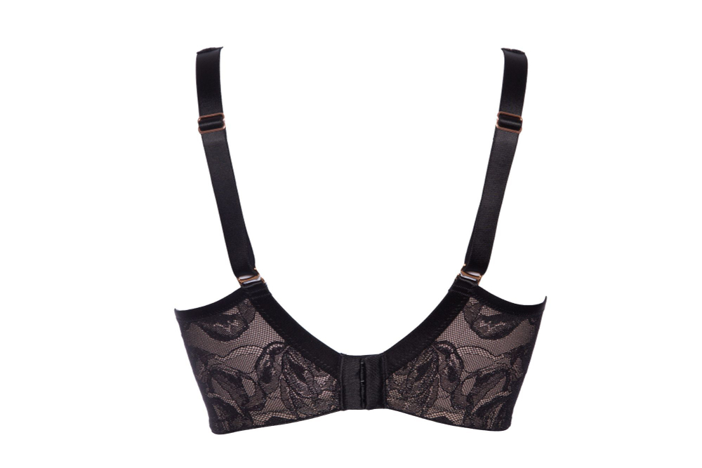 Бюстгальтер-бралетт Frozen Black из кружева с эффектом мерцания (Размер: 90F) (Цвет: черный)