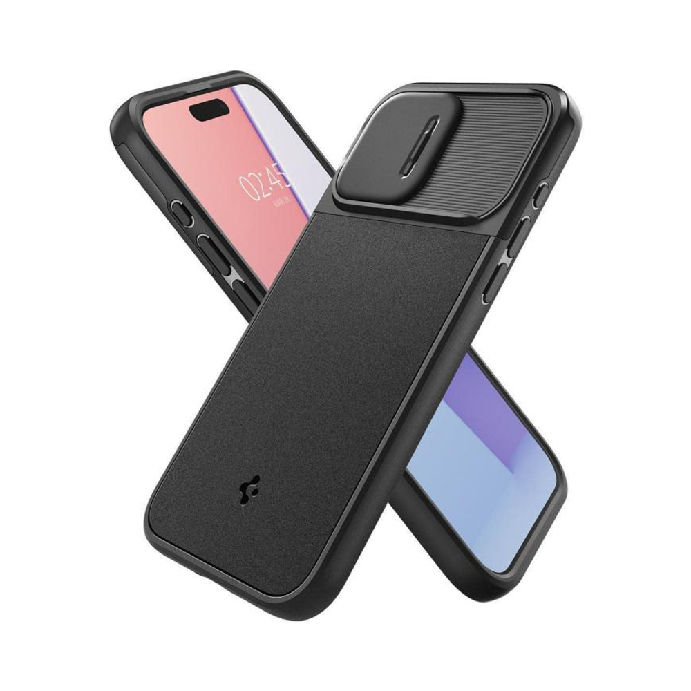 Гибридный чехол со шторкой для камеры и поддержкой MagSafe Spigen Optik Armor (Mag Fit) для iPhone 15 Pro