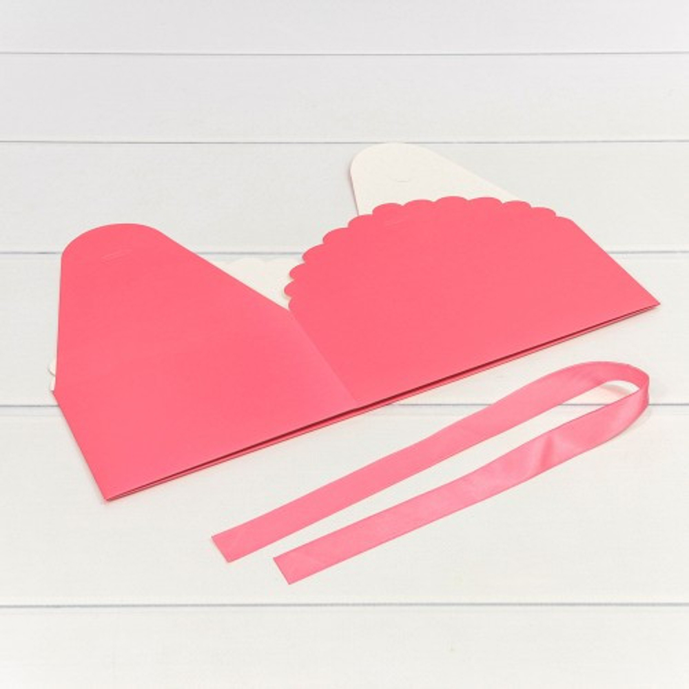 Коробка сборная 22х16х10 см с атласной лентой (Коралловый)