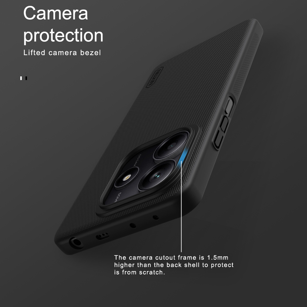 Тонкий жесткий чехол от Nillkin для Xiaomi Redmi Note 14 5G (версия Глобал), серия Super Frosted Shield